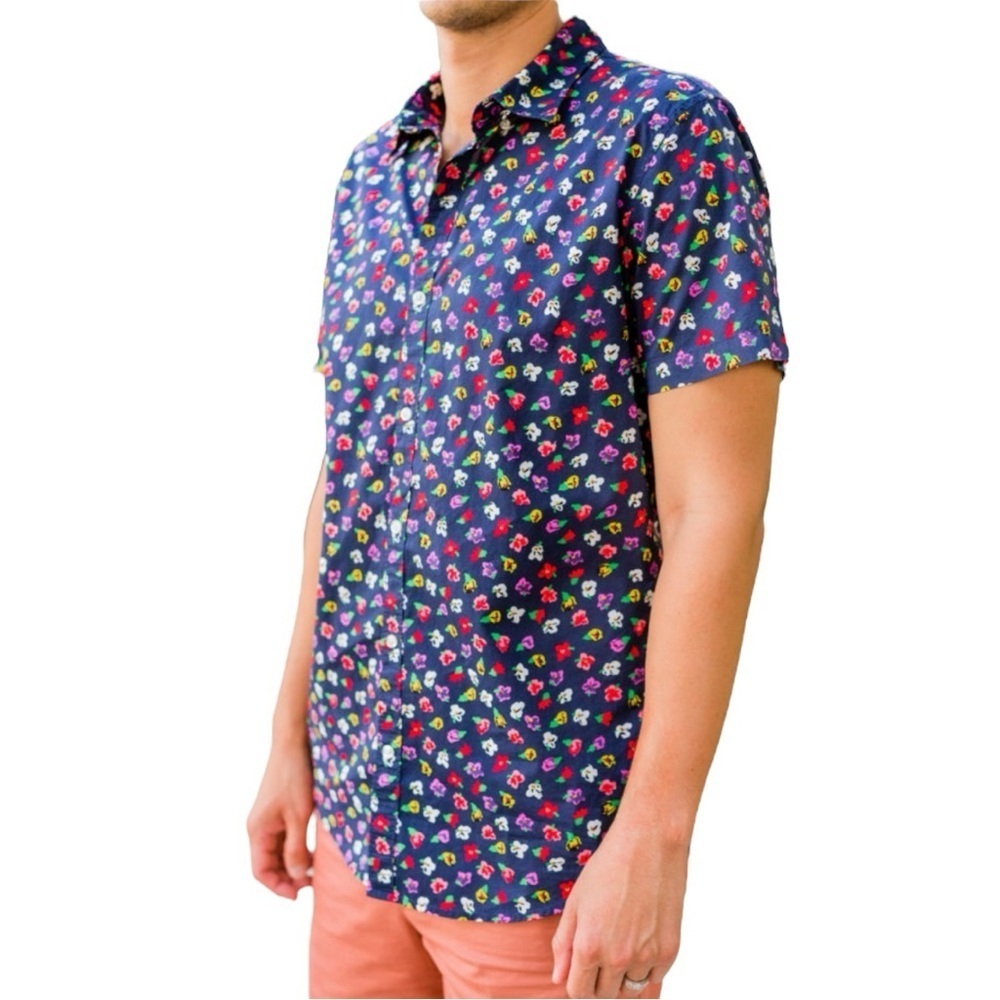 Bonobos Riviera Slim Fit Rockytown Floral Button-up Short Shirt Size M